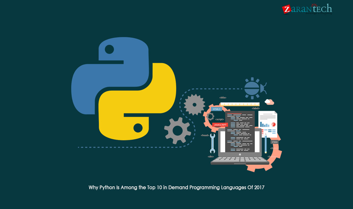 Python is among the top 10 in Demand programming language of 2017