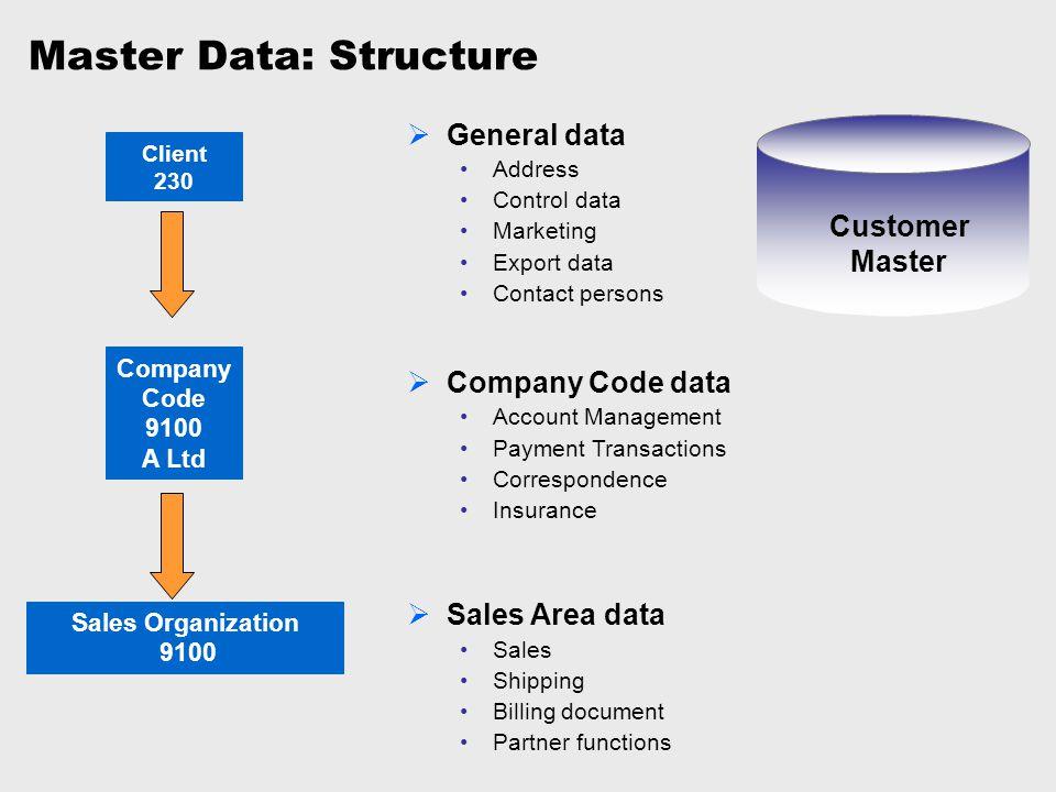 Detailed Master Data Structure