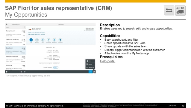 SAP Fiori for Sales representatives