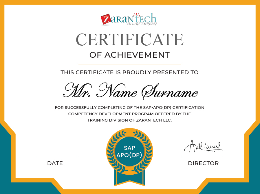 Oracle Integrtaion Cloud Training-Certificate|ZaranTech
